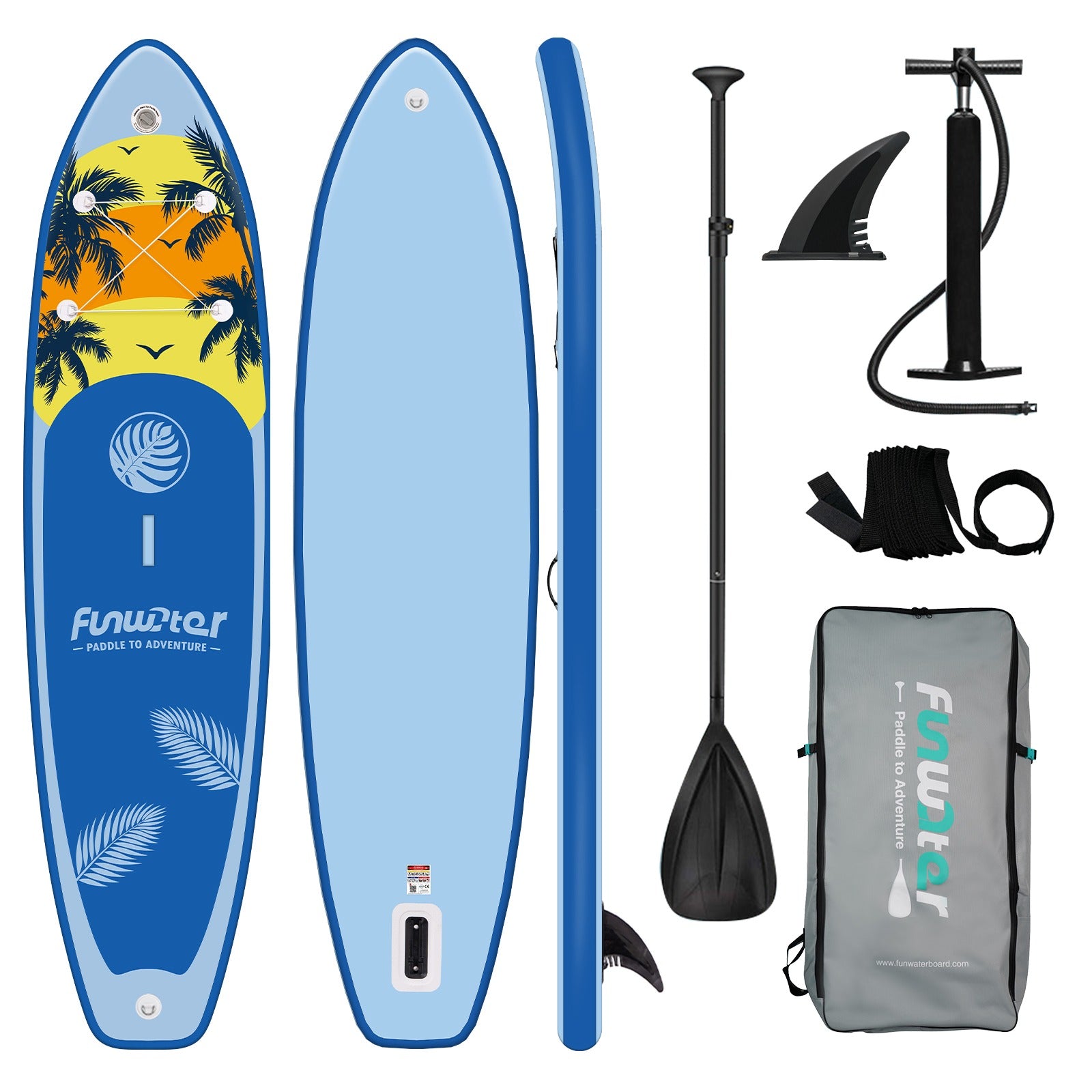 Funwater Island Explorer SUP Brett – Opplev Friheten på Vannet med Stabilt og Oppblåsbart Paddleboard